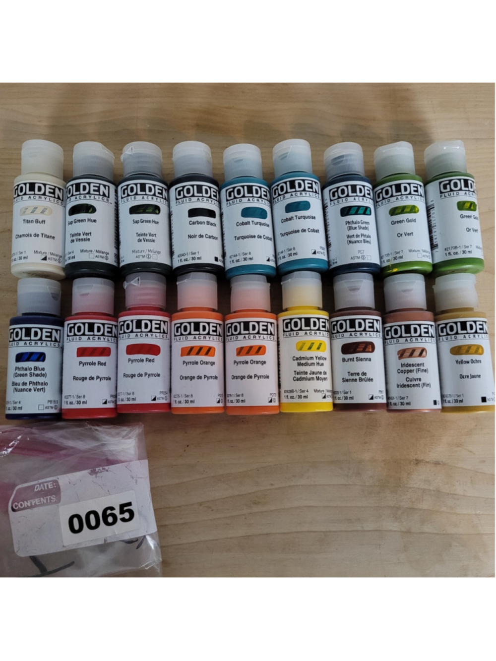 #65 Golden Fluid Acrylics 1 fl. oz/30 ml Lot Of 18 Sealed No Duplicates New!!
